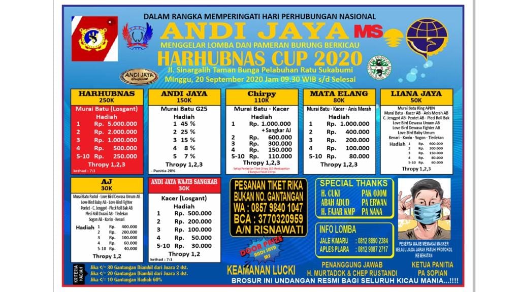 Kontes Burung Sukabumi HARHUBNAS CUP 2020, 20 September 2020