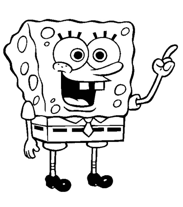 sketsa spongebob hitam putihh